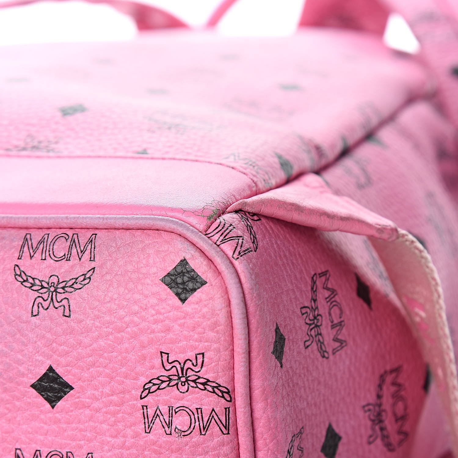 MCM Visetos Medium Sprinkle Stud Stark Backpack Pink 10 of 21