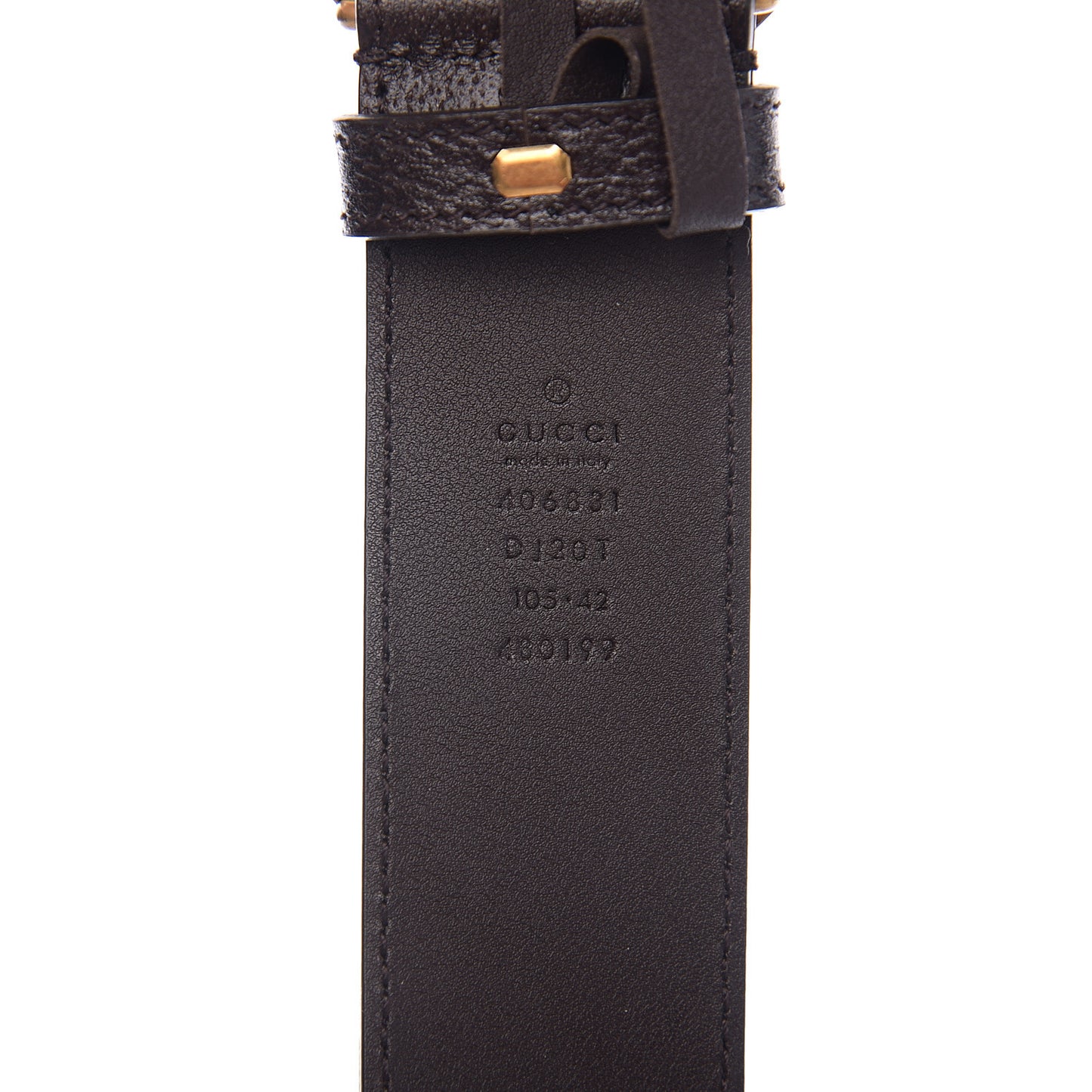 Textured Dollar Calfskin Double G 40mm Belt 105 42 Dark Cocoa
