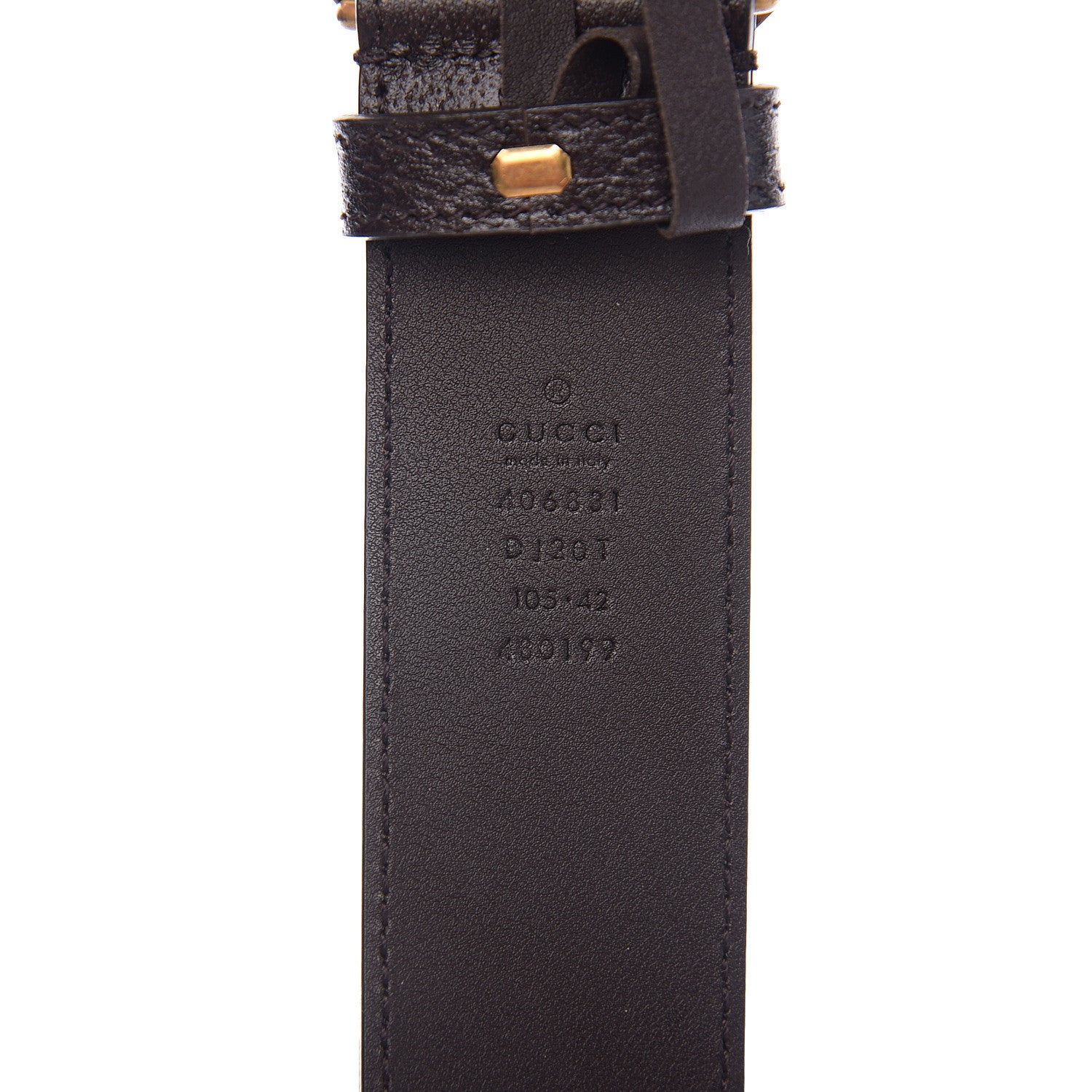 Gucci Textured Dollar Calfskin Double G 40mm Belt 105 42 Dark Cocoa 3 of 5