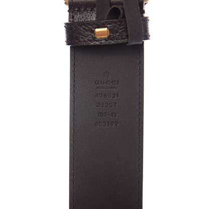 Gucci Textured Dollar Calfskin Double G 40mm Belt 105 42 Dark Cocoa 3 of 5