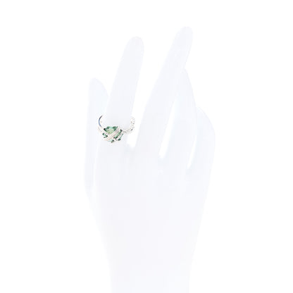 David Yurman Sterling Silver Diamond Prasiolite 10mm Cable Wrap Ring 54 7 2 of 5