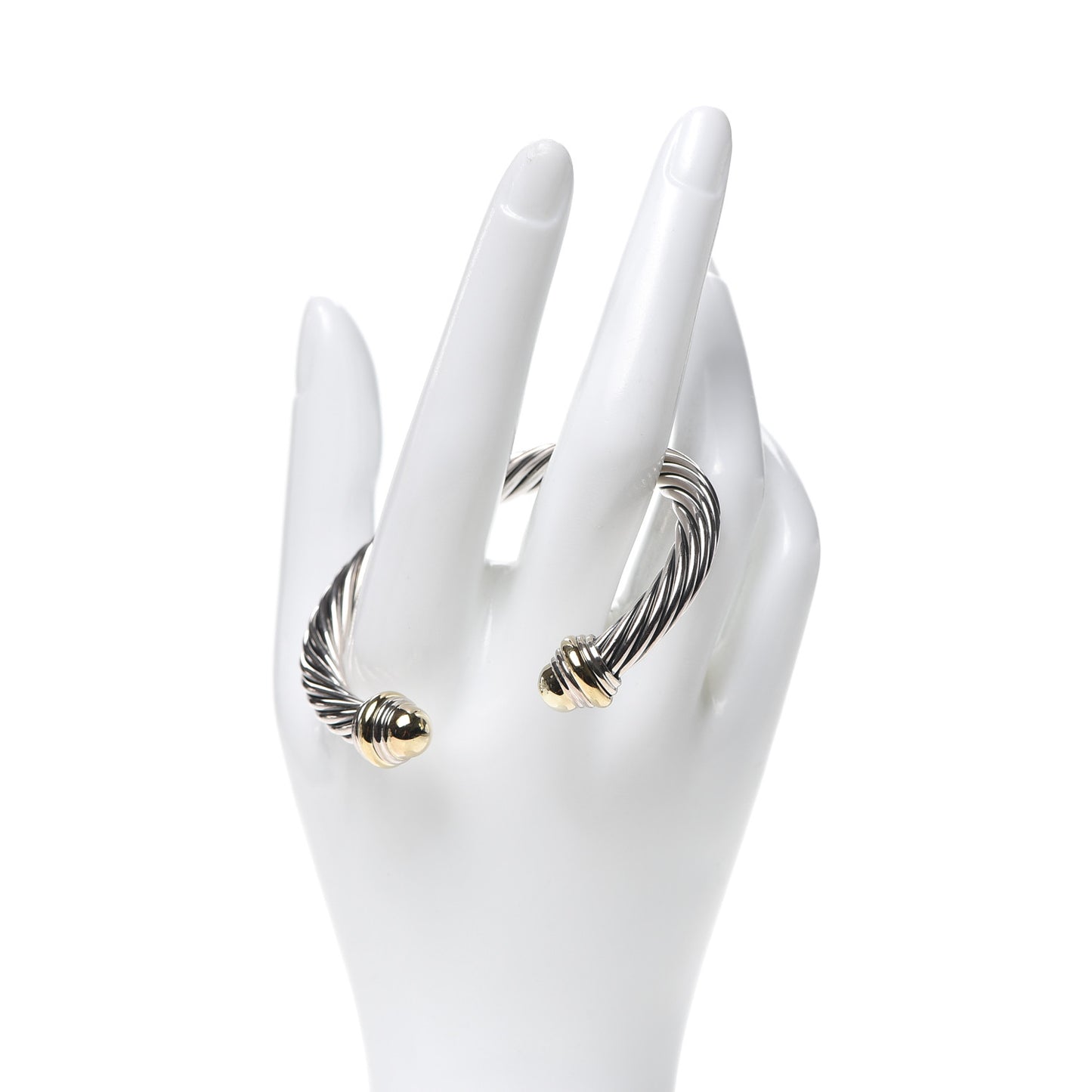 Sterling Silver 14K Yellow Gold 7mm Cable Classics Bracelet