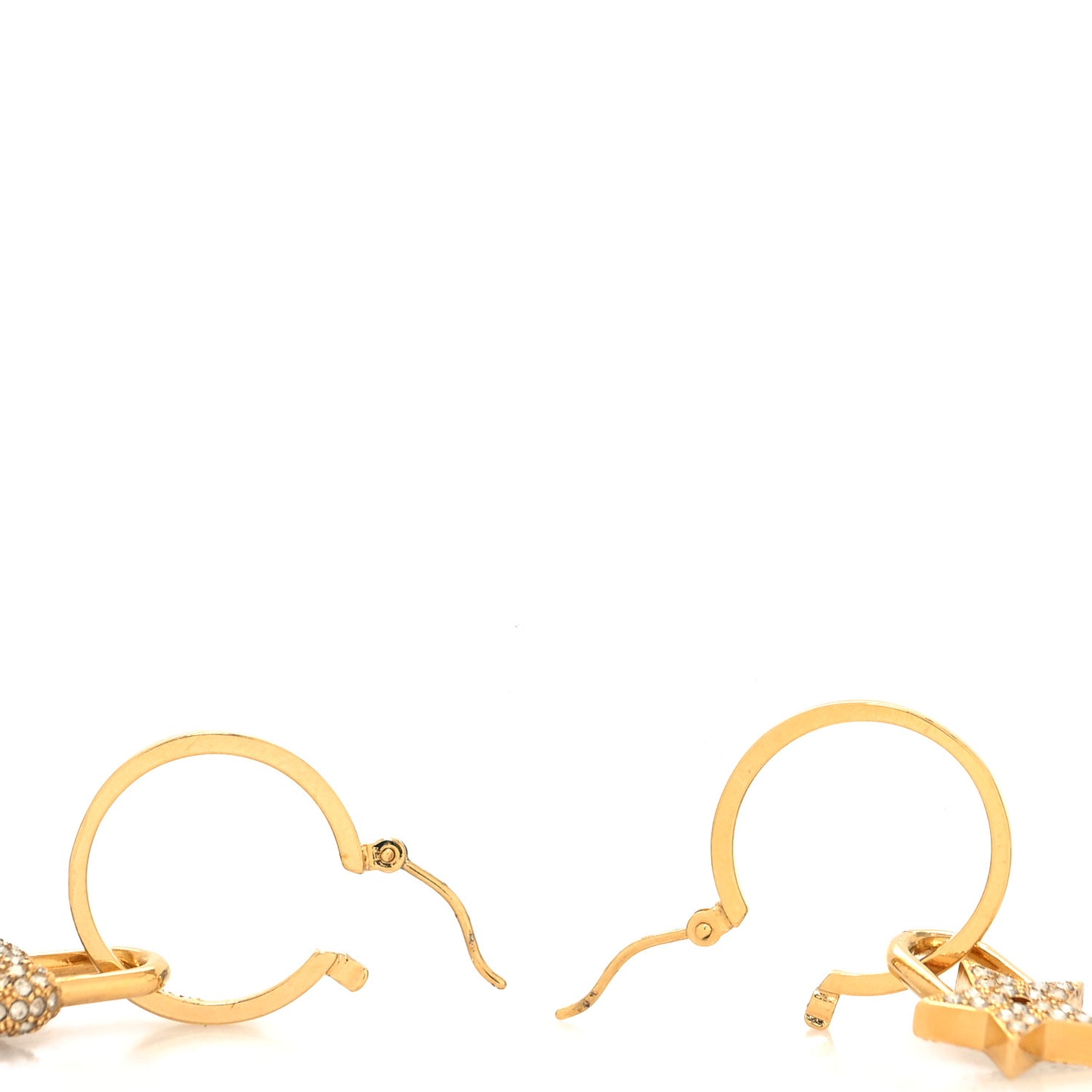 Crystal Lucky Locket Earrings Gold