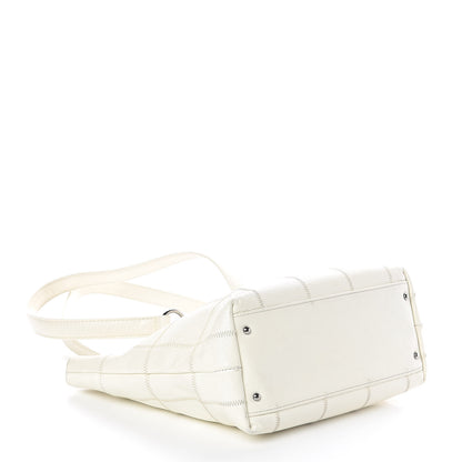 Chanel Caviar Square Stitched Tote White 5 of 13