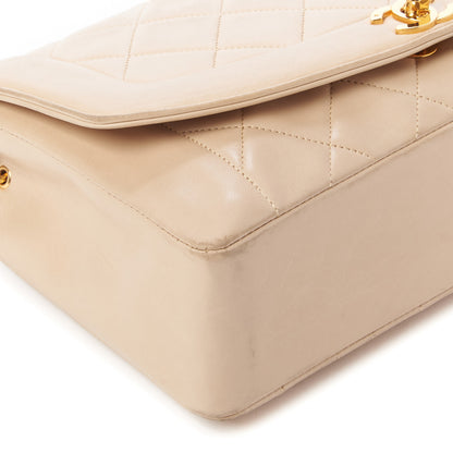 Chanel Lambskin Quilted Medium Single Flap Beige 9 of 12