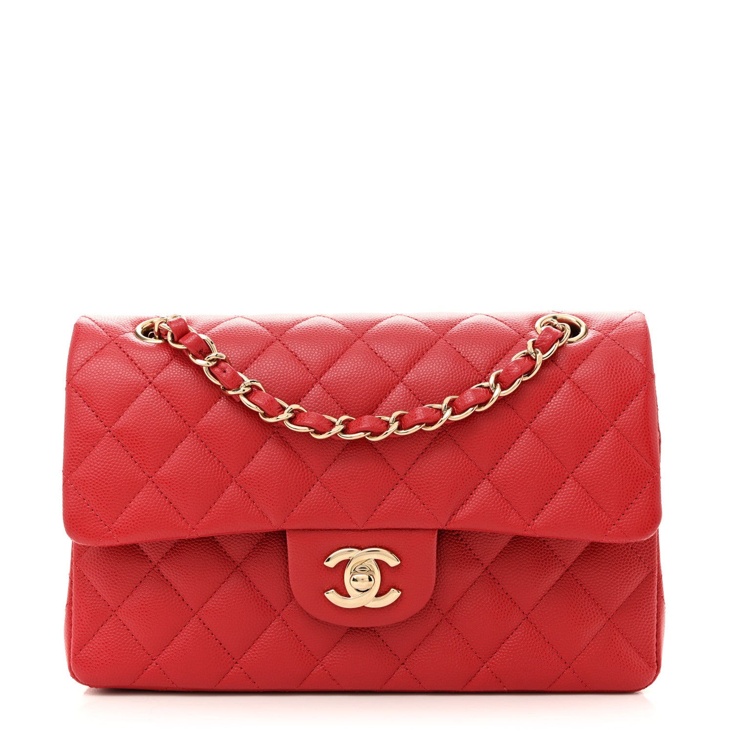 Chanel Caviar Quilted Small Double Flap Red 1 of 11