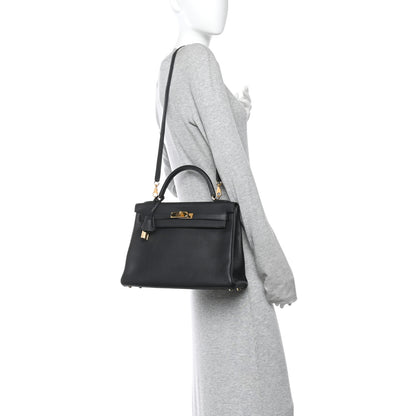 Hermes Taurillon Clemence Kelly Retourne 32 Black 2 of 9