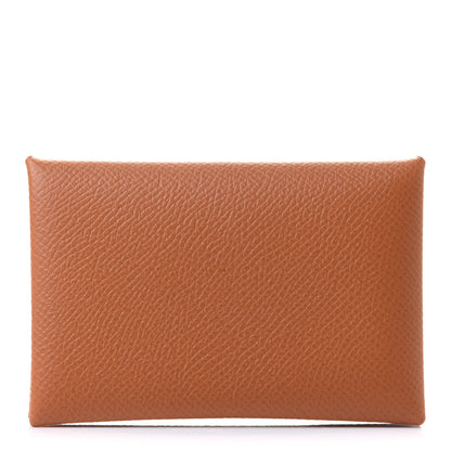 Hermes Epsom Calvi Card Case Gold 1 of 7