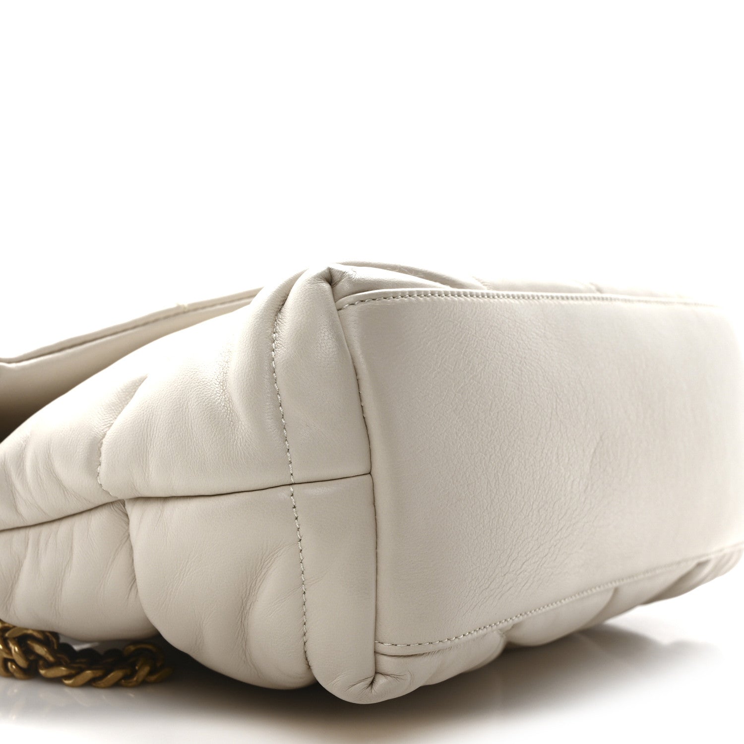 Saint Laurent Lambskin Quilted Small Loulou Puffer Monogram Chain Satchel Crema Soft 9 of 11