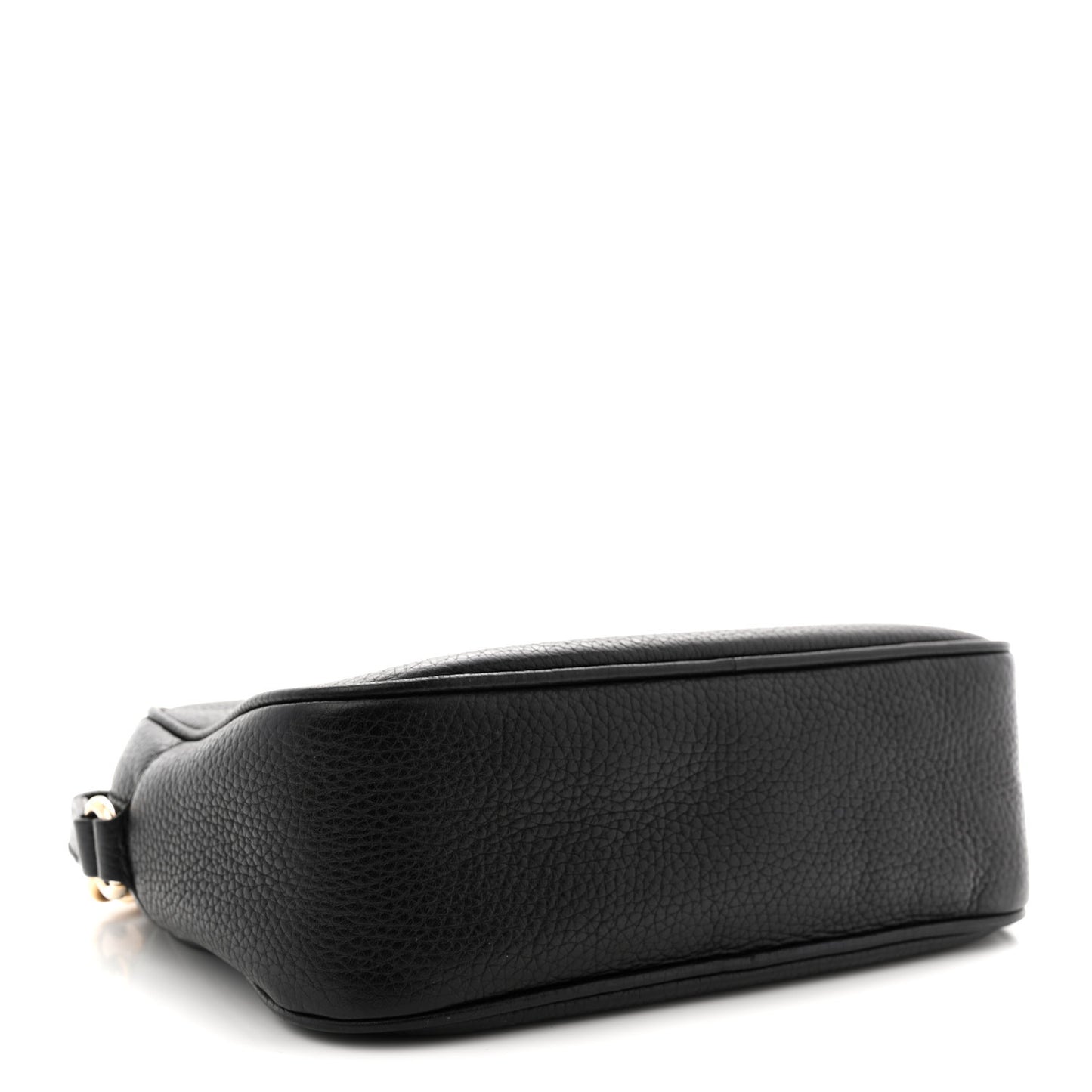 Pebbled Calfskin Small Soho Disco Bag Black