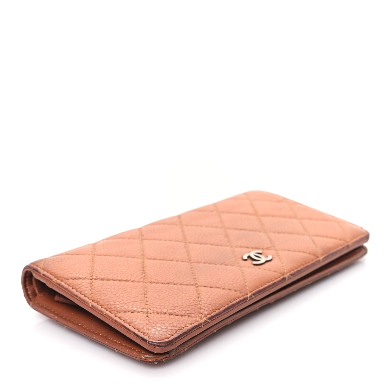 Chanel Caviar Quilted Yen Wallet Dark Beige 4 of 11