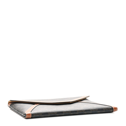 Celine Triomphe Canvas Calfskin Envelope Pouch Tan 4 of 6