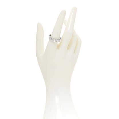 Cartier 18K White Gold 3 Diamond 5.5mm LOVE Ring 58 8.25 2 of 5