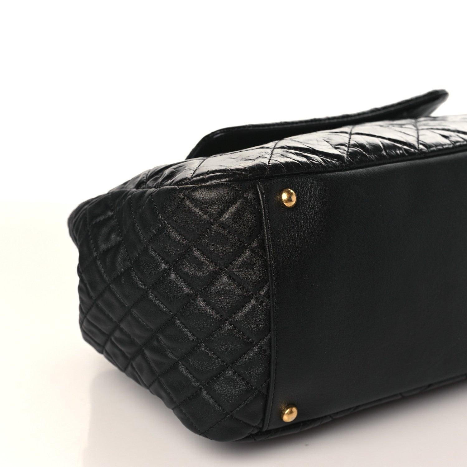 Chanel Glazed Crinkled Lambskin Large East West Flap Black 7 of 8