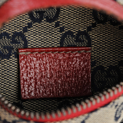 Gucci GG Monogram Web Double Pocket Belt Bag Navy Red 5 of 7