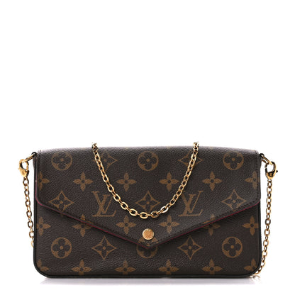 Louis Vuitton Monogram Pochette Felicie Chain Wallet Fuchsia 3 of 13