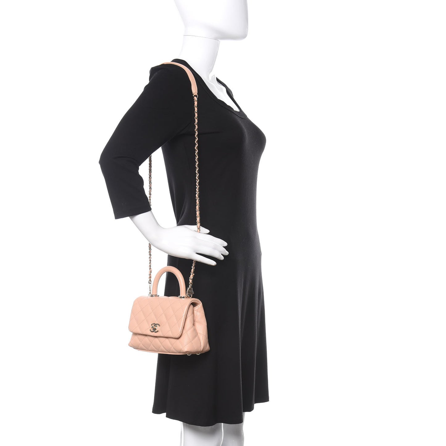 Caviar Quilted Extra Mini Coco Handle Flap Light Pink
