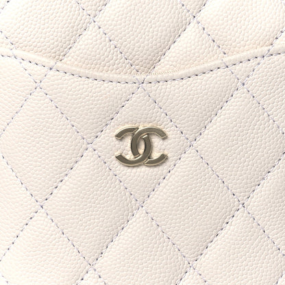 Chanel Caviar Quilted Classic Flat Wallet Pouch White 8 of 8