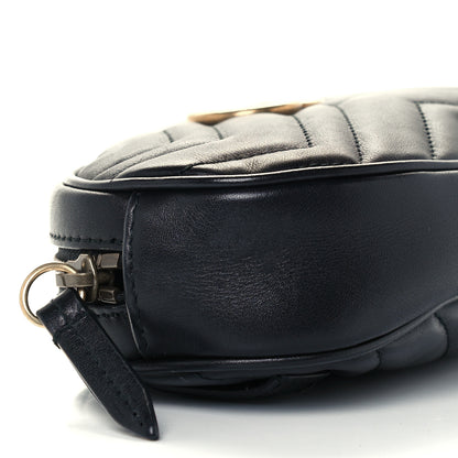 Gucci Calfskin Matelasse GG Marmont Belt Bag 95 38 Black 10 of 11