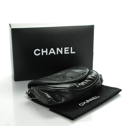 Chanel Lambskin Half Moon Wallet On Chain WOC Black 4 of 7