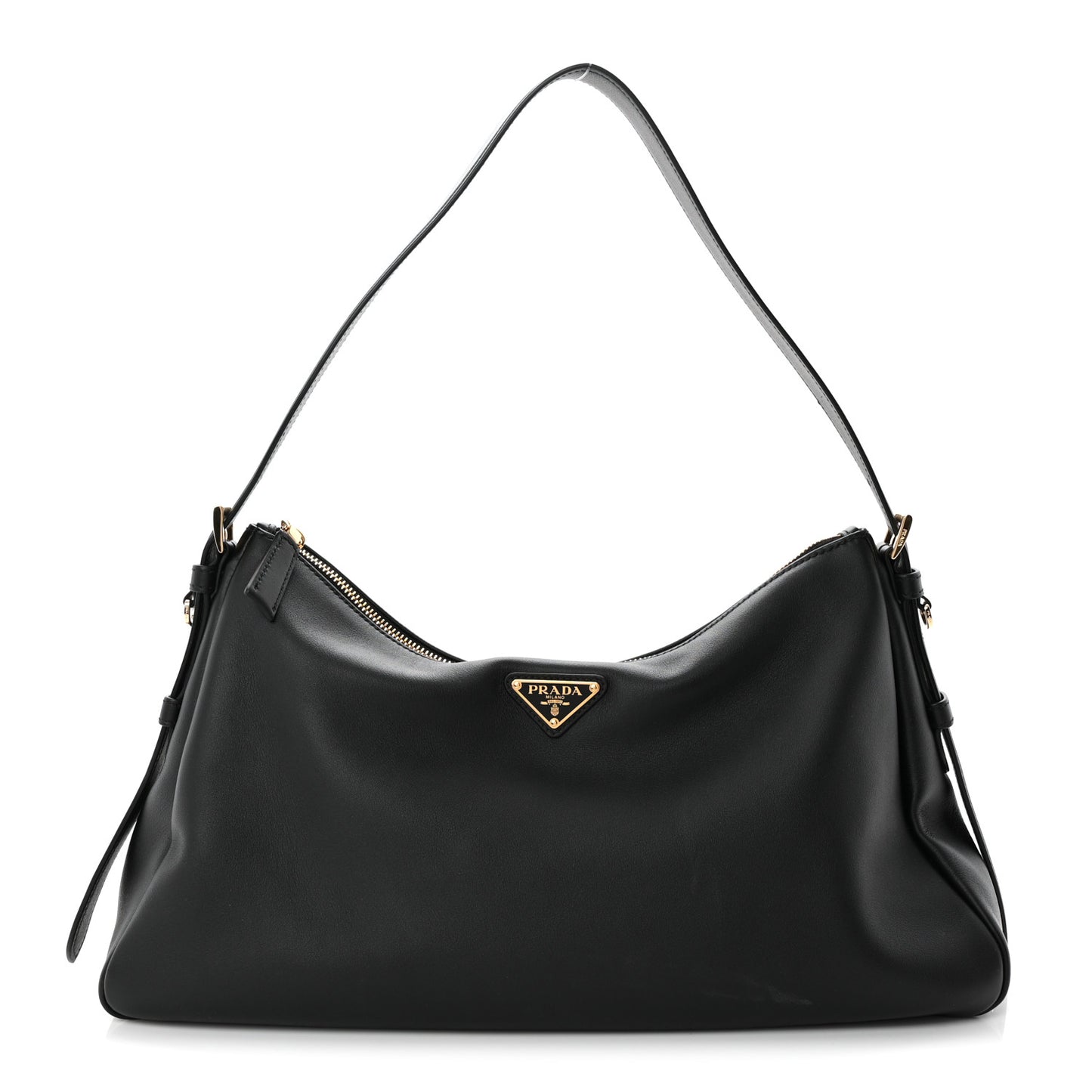 Soft Calfskin Large Aimée Shoulder Bag Black