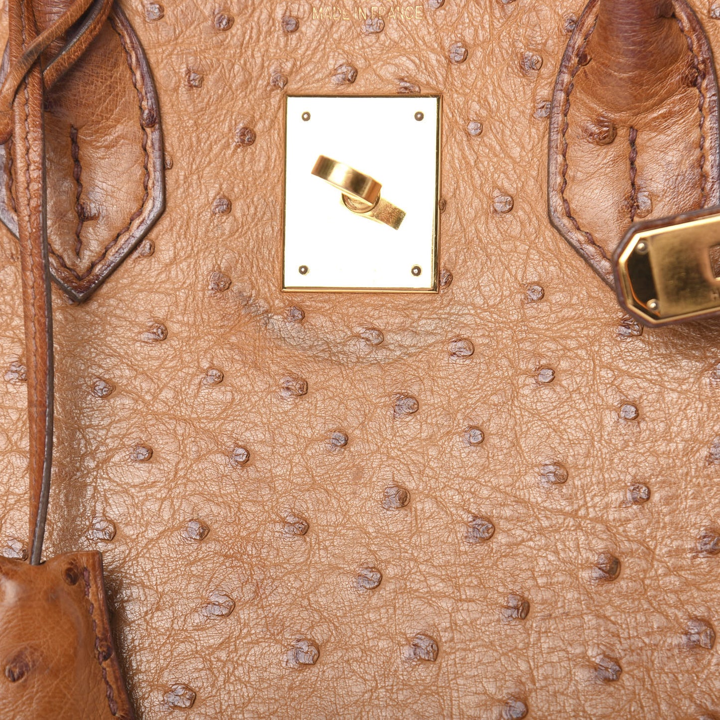 Ostrich Birkin 30 Gold