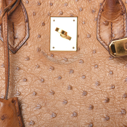 Hermes Ostrich Birkin 30 Gold 26 of 28