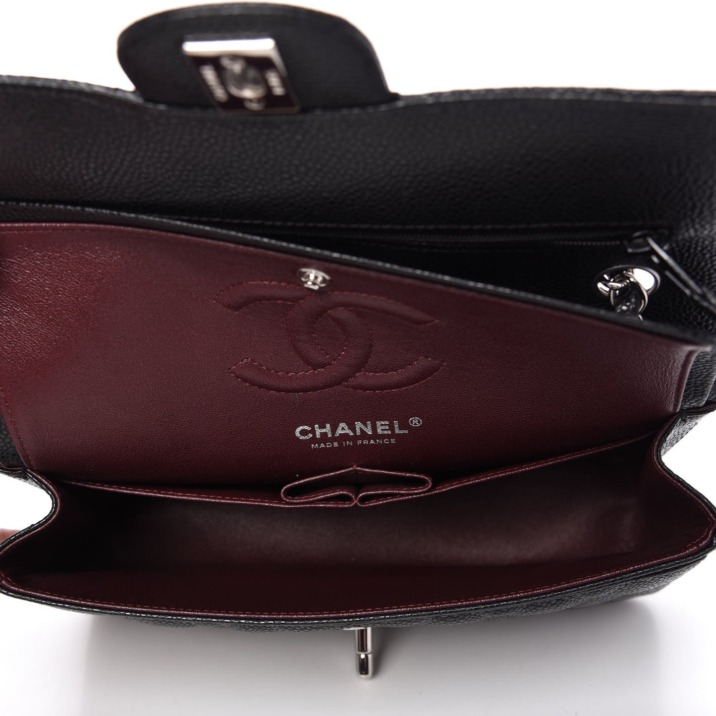 Caviar Quilted Small Double Flap Black