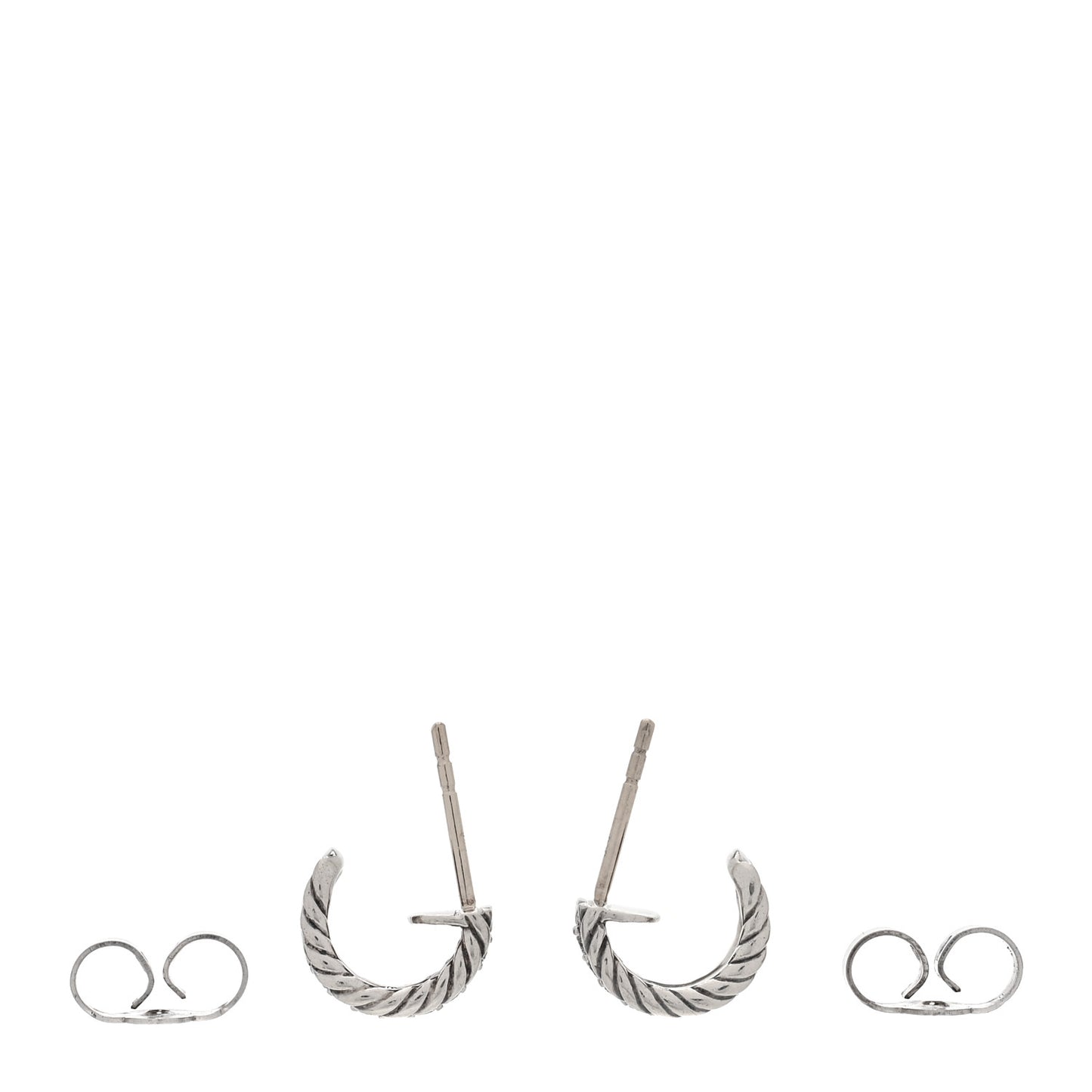 Sterling Silver Diamond 12mm Cable Hoop Earrings