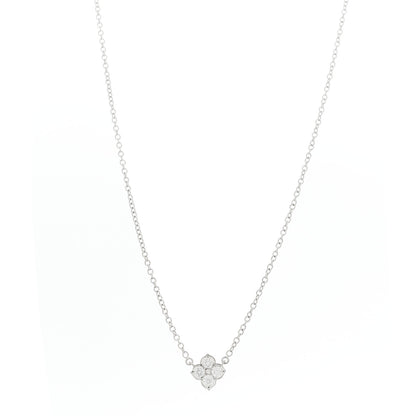 Cartier 18K White Gold Diamond .45ctw Hindu Floral Pendant Necklace 1 of 6