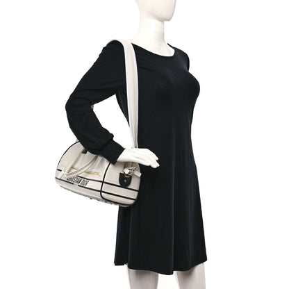 Christian Dior Calfskin Dior Vibe Zip Bowling Bag White 2 of 14