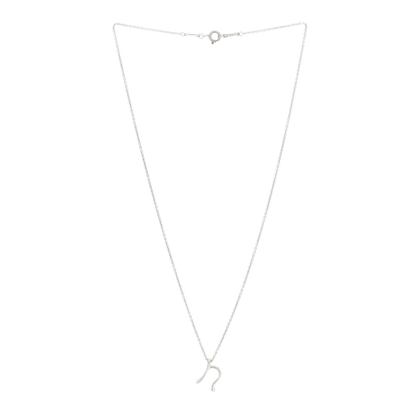 Sterling Silver Elsa Peretti Letter N Pendant Necklace