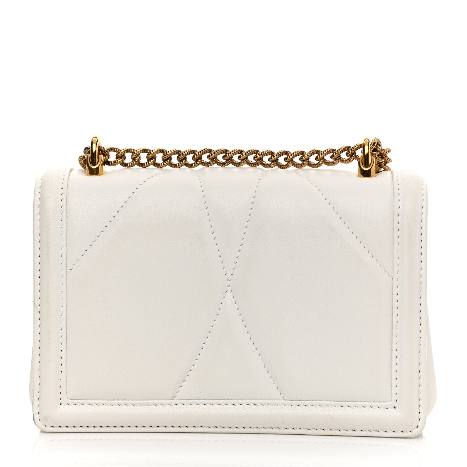 Dolce & Gabbana Calfskin Medium Devotion Crossbody Bag White 8 of 9