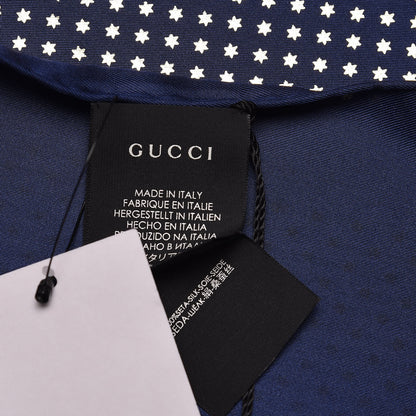 Gucci X SEGA Silk Twill GUCCY Stars Square Scarf Sapphire 4 of 5
