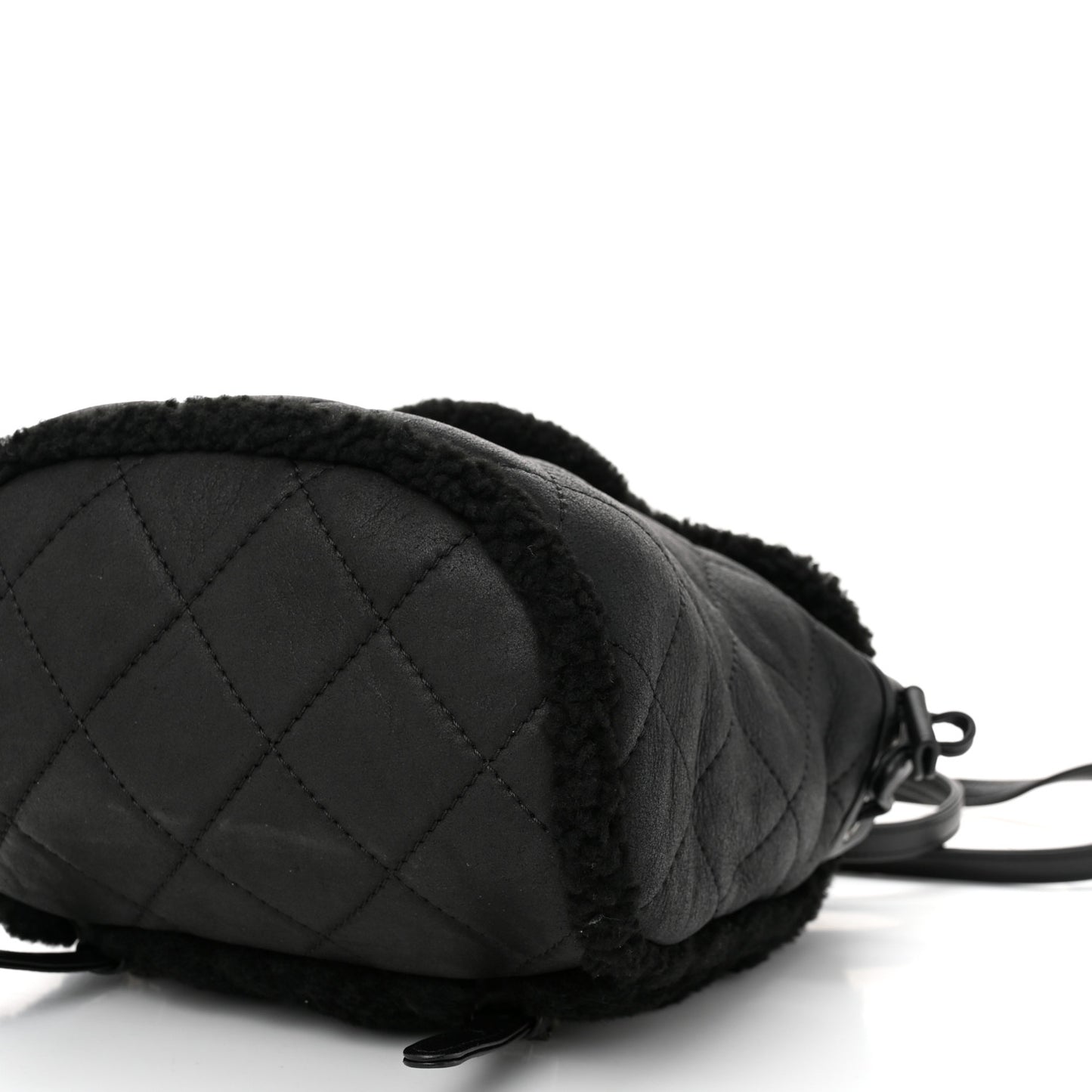 Lambskin Shearling Coco Neige Backpack Black