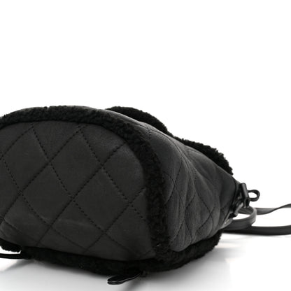 Chanel Lambskin Shearling Coco Neige Backpack Black 9 of 10