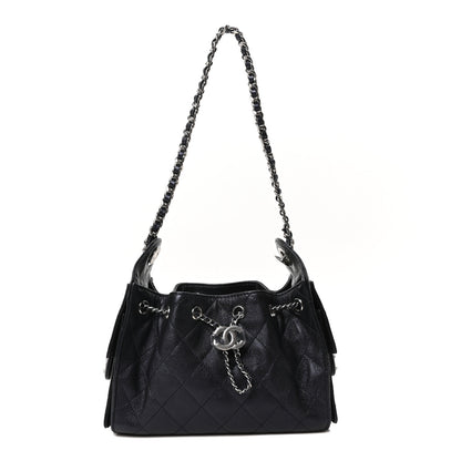Chanel Metallic Caviar Quilted Mini Chanel 25 Handbag Dark Blue 1 of 11