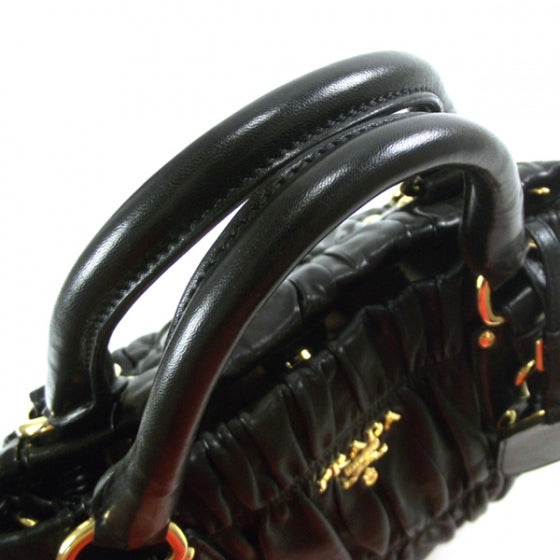 Prada Nappa Dressy Gaufre Tote Black 5 of 11