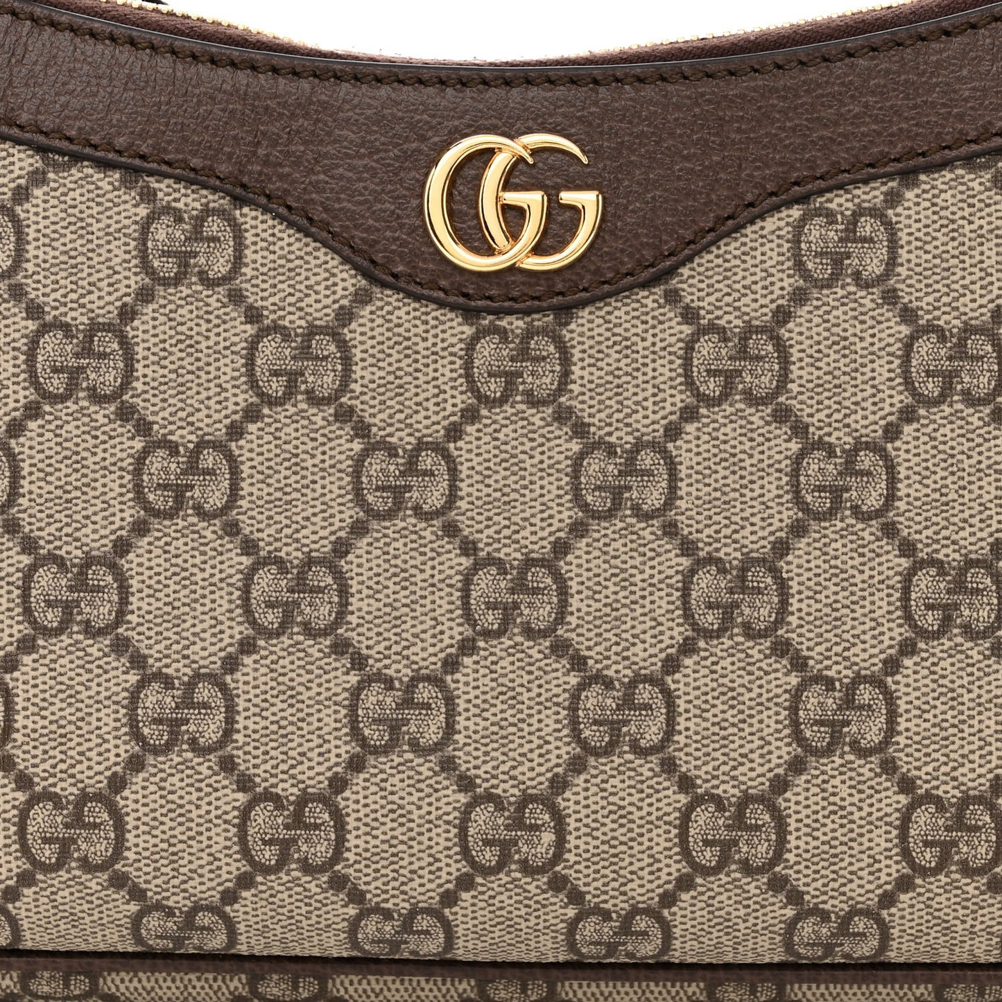 GG Supreme Monogram Textured Dollar Calfskin Small Ophidia Hobo Beige Ebony New Acero