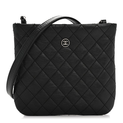 Chanel Aged Calfskin Quilted Crossbody Bag Black 1 of 14