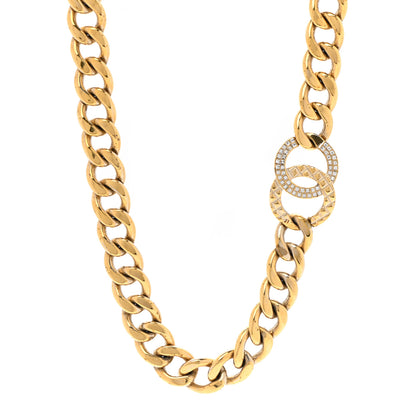 Chanel Baguette Crystal Quilted CC Chain Choker Necklace Gold 1 of 9