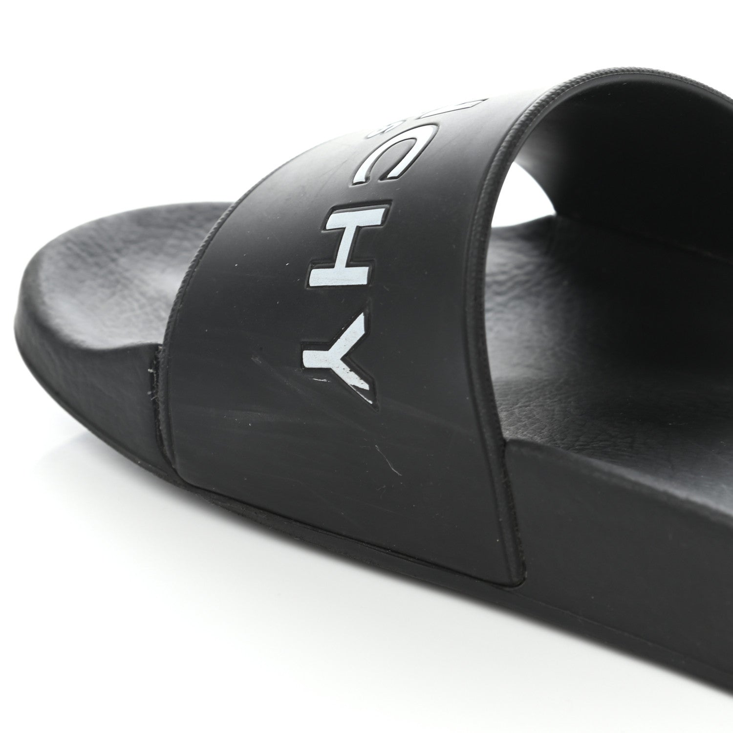 Givenchy Rubber Logo Pool Slide Sandals 38 Black 8 of 9
