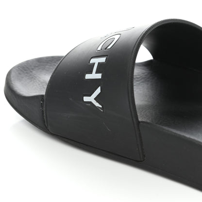 Givenchy Rubber Logo Pool Slide Sandals 38 Black 8 of 9