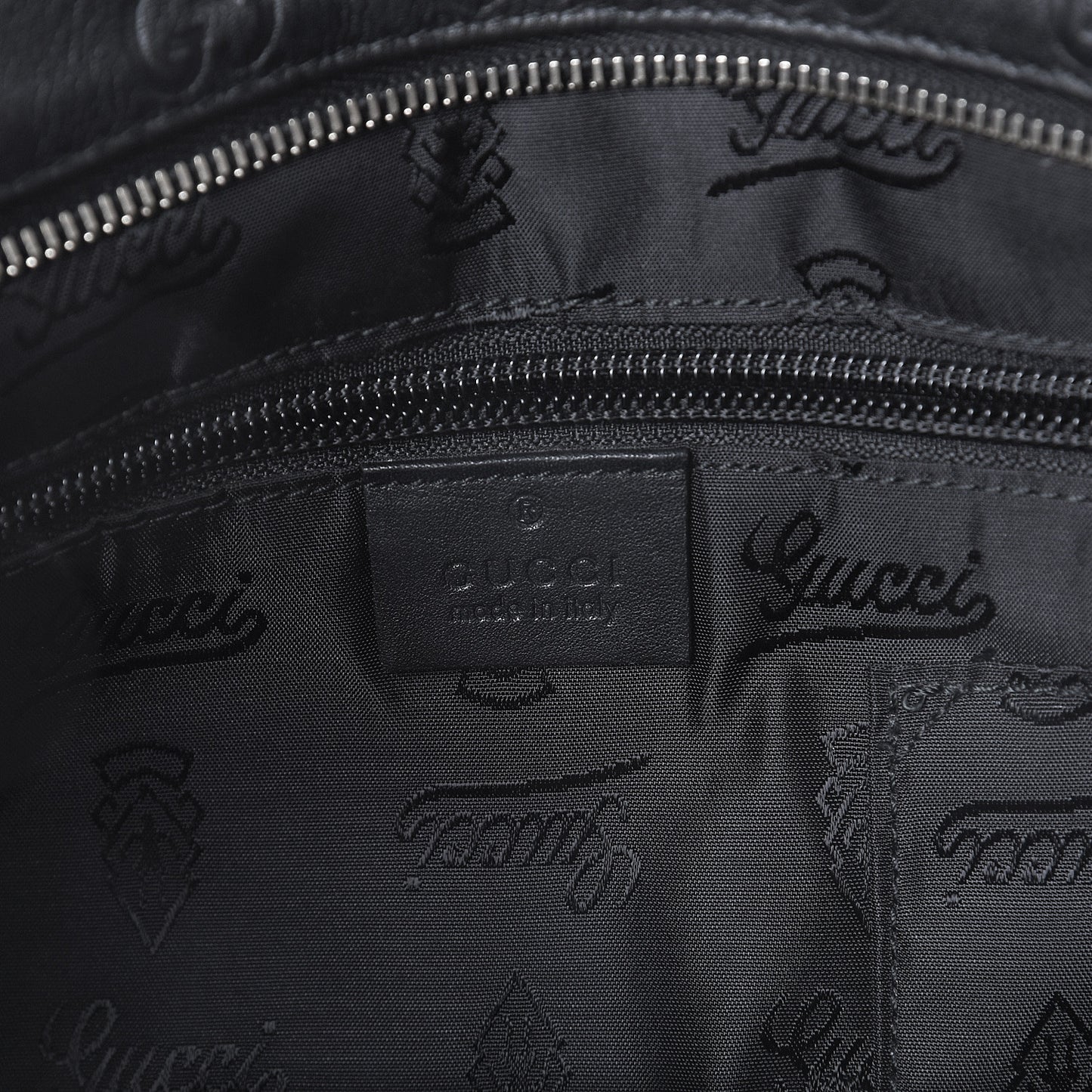 Guccissima Medium Flat Messenger Bag Black