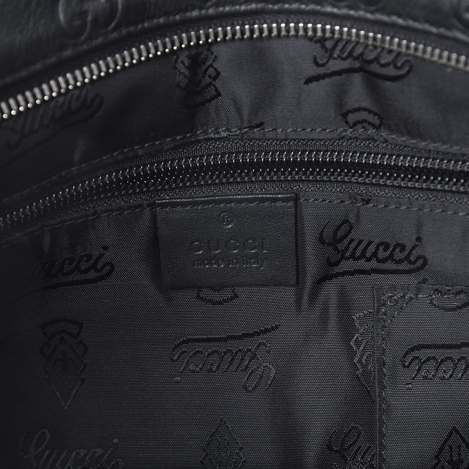 Gucci Guccissima Medium Flat Messenger Bag Black 4 of 7