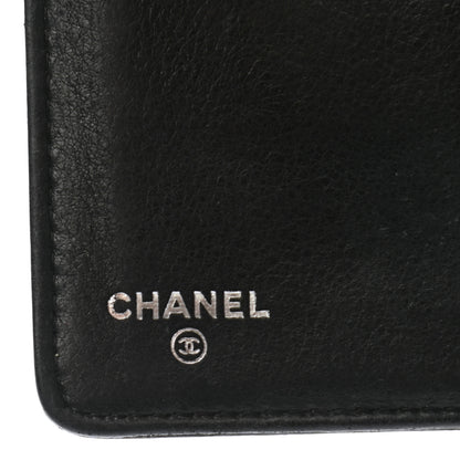 Chanel Metallic Galuchat Stingray Lambskin Yen Wallet Silver Black 6 of 9