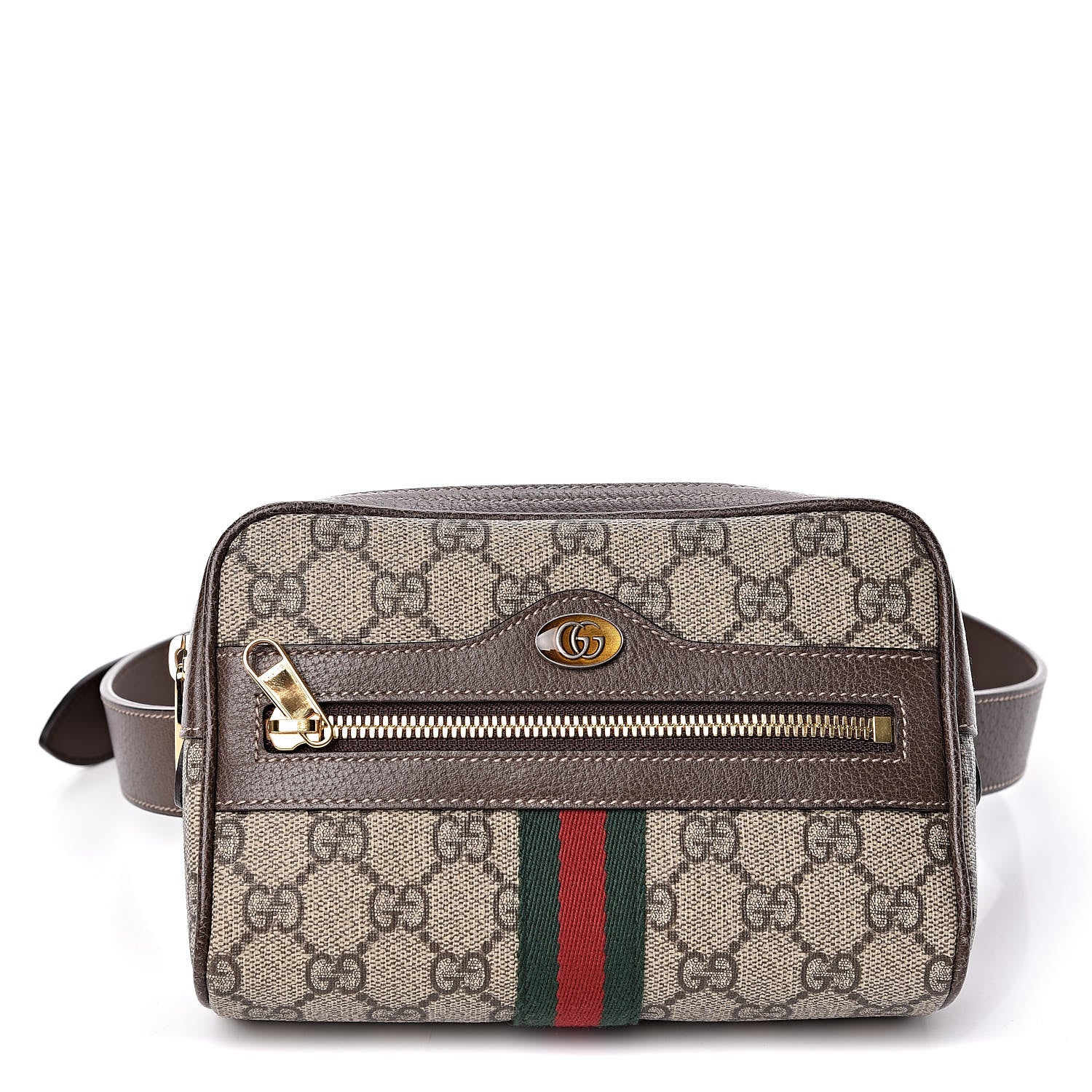 Gucci GG Supreme Monogram Web Small Ophidia Belt Bag 85 34 Dark Brown 1 of 11