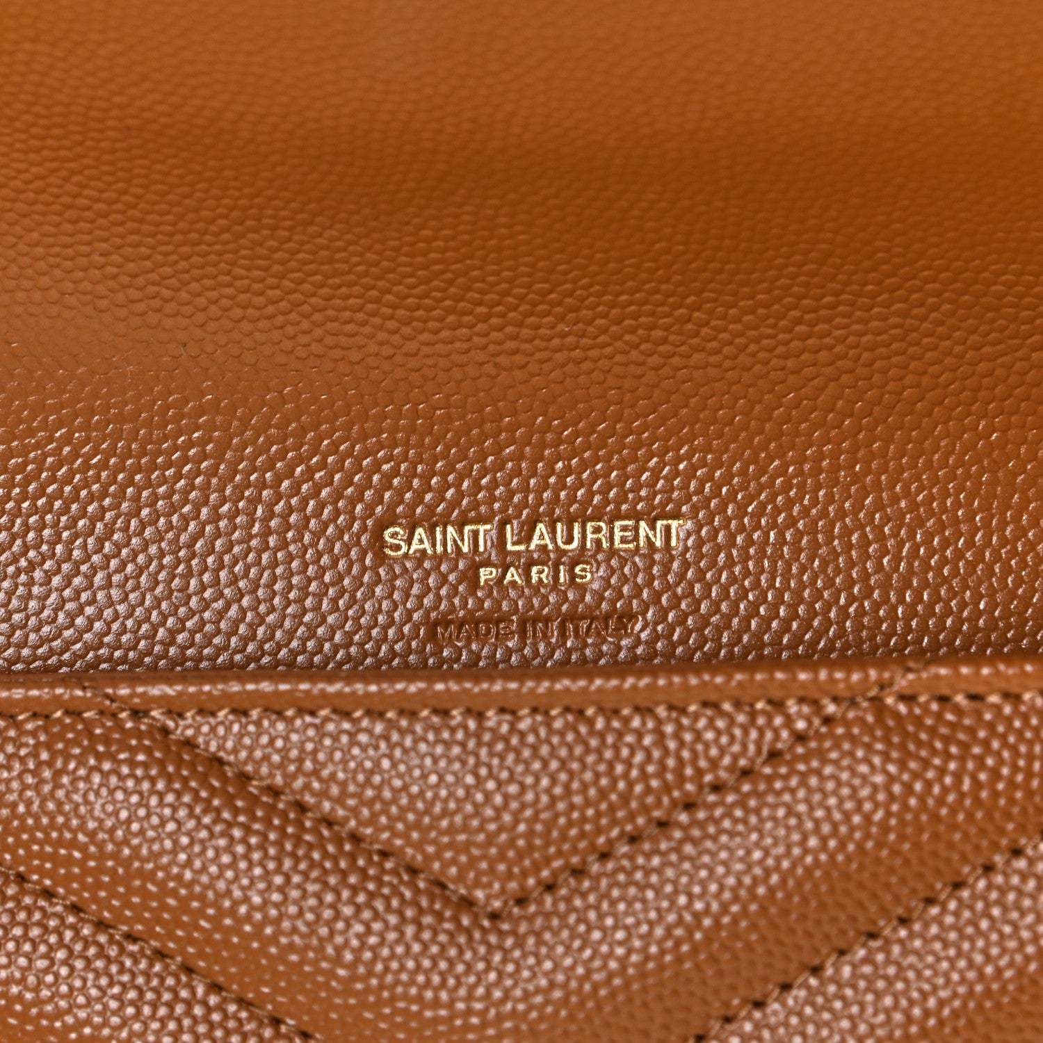 Saint Laurent Grain De Poudre Matelasse Chevron Monogram Cassandre Flap Pouch Natural Dark 5 of 8