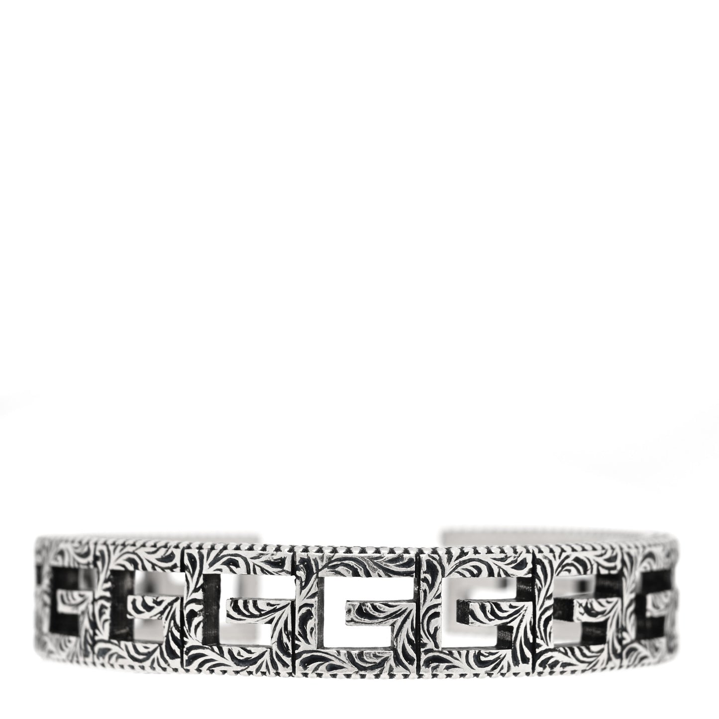 Sterling Silver Square G Motif Cuff Bracelet