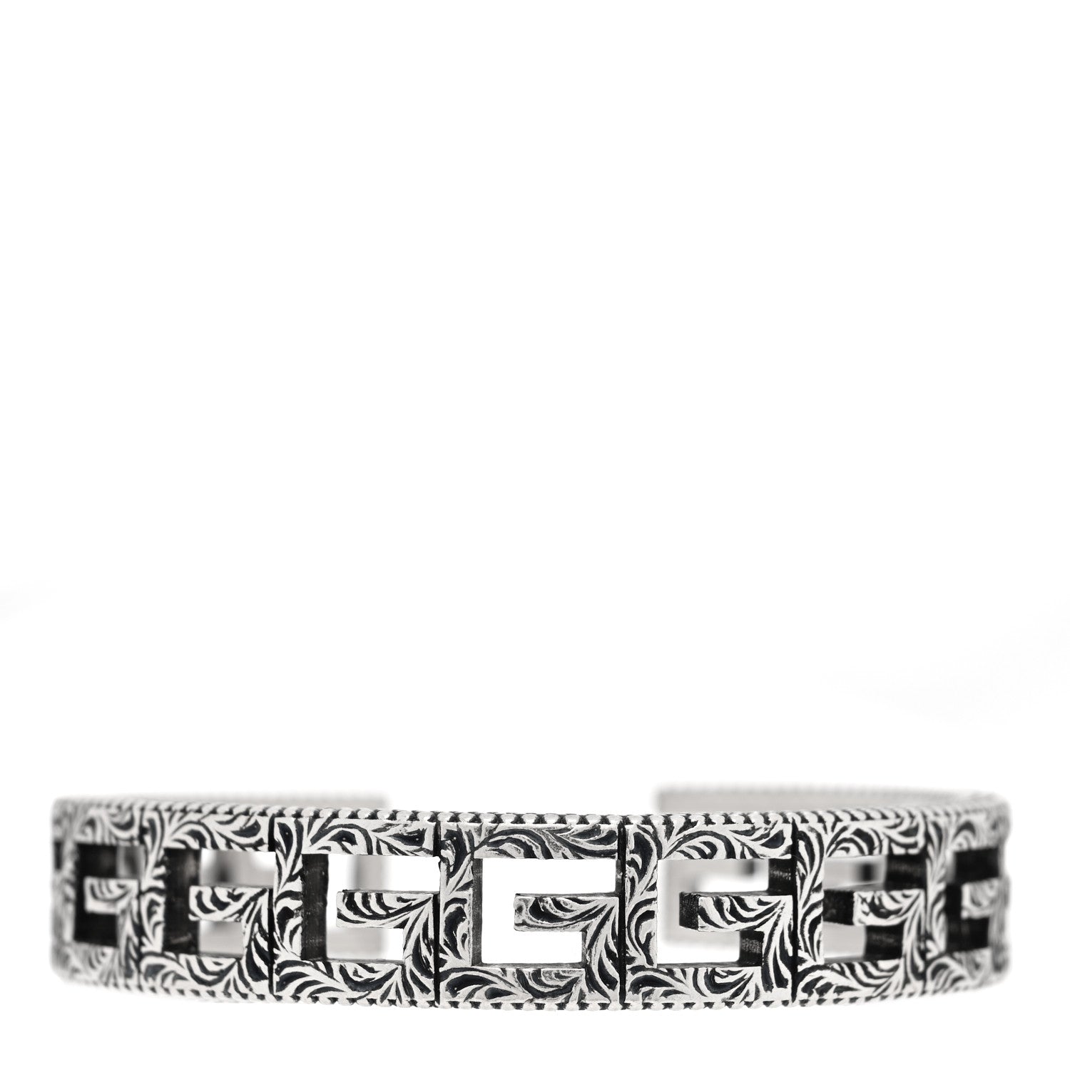 Gucci Sterling Silver Square G Motif Cuff Bracelet 1 of 4
